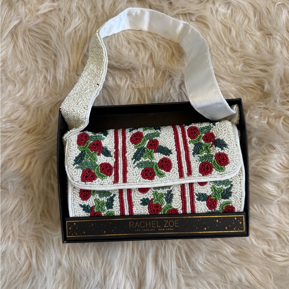 NIB Rachel Zoe Cherry Beaded Shoulder Bag
